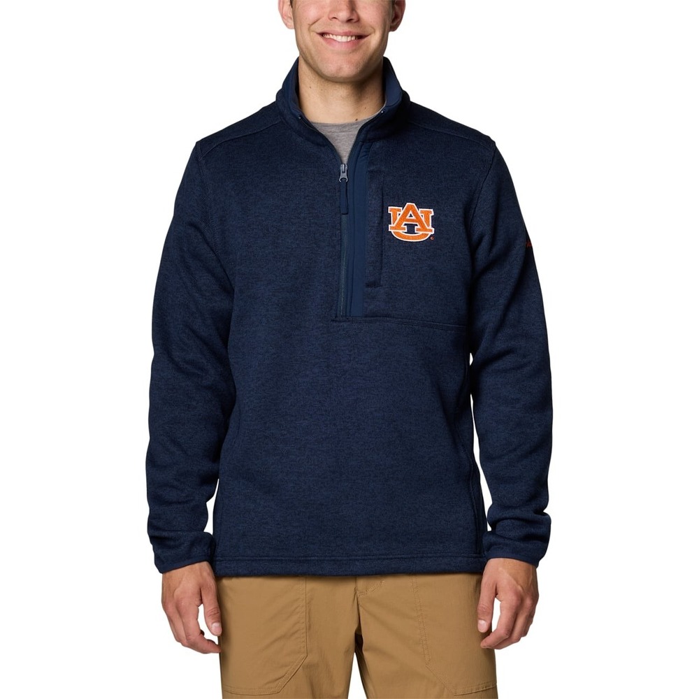 Columbia Auburn Tigers Pullover Men's Size L Blue 1/2 Zip Fleece MSRP $90 NWT